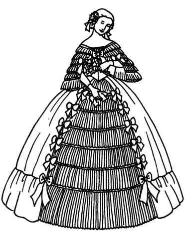 Victorian Lady Coloring Page